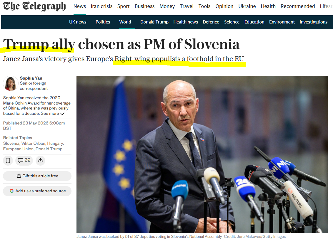 Image for Za tuje medije je Janša ultranacionalist in desničarski populist, za domače pa »predsednik SDS«